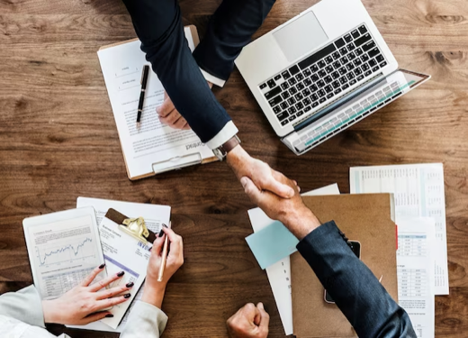 Business traveller reviewing visa documents