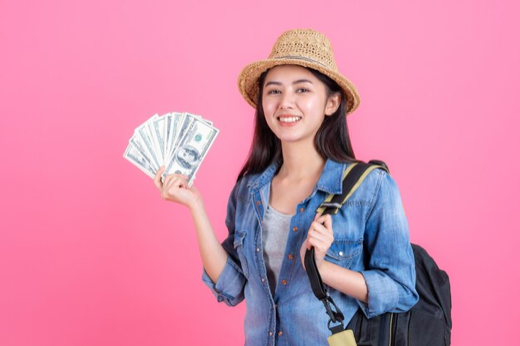 Traveller celebrating discounted corporate flights