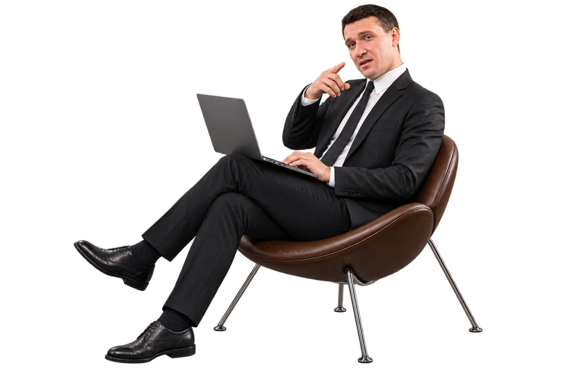 Business traveller working on a laptop