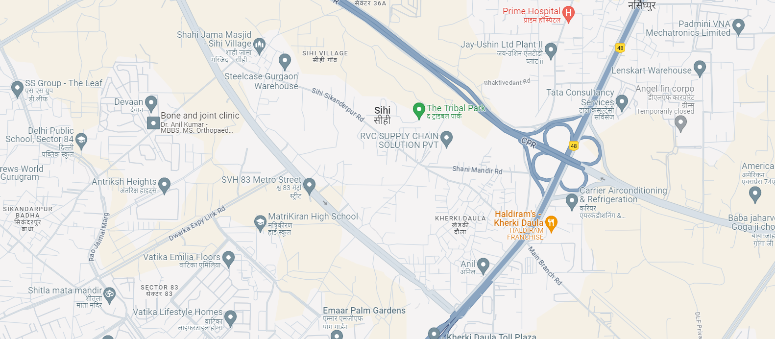 Map to the TVO LLC operating office in Bur Dubai